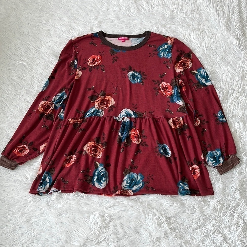 Westwind Women’s floral multicolor tiered top size 2X